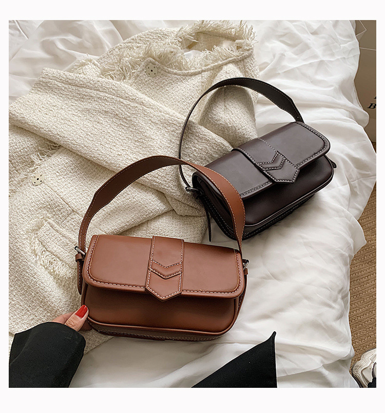 Fashion All-match Messenger High-quality Texture One-shoulder Armpit Square Bag display picture 2