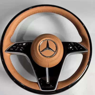 to the new Maybach steering wheel — Steering wheel - black-walnut-wood-orange-nappa-leather