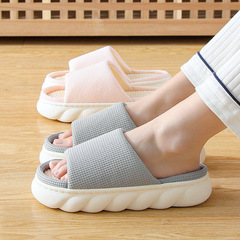 Rui Liya spring and autumn linen slippers for all seasons indoor home use living room guest slippers thick sole men and women wholesale