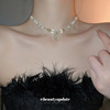 Cute crystal with tassels, necklace, advanced chain for key bag  from pearl, french style, light luxury style, wholesale