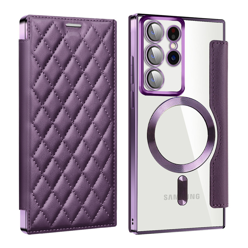 Applicable SAMSUNGS24ultra flip leather phone case electroplated magnetic Samsung S23 lens film protective cover Applicable SAMSUNGS24ultra flip leather phone case electroplated magnetic Samsung S23 lens film protective cover