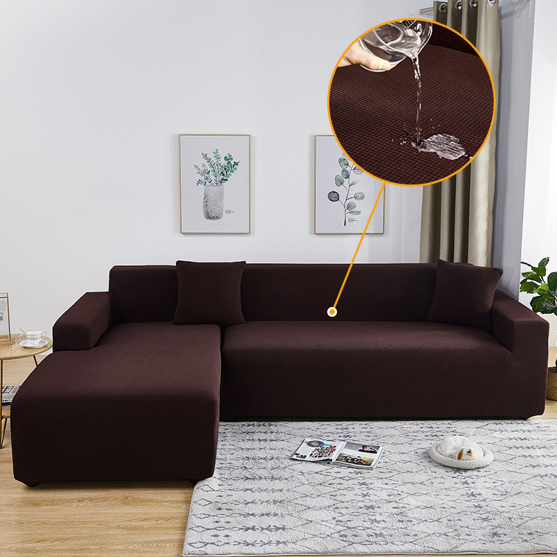 Waterproof high weight thickened four season all inclusive elastic sofa cover universal full cover chaise longue waffle sofa cover_voghion.com
