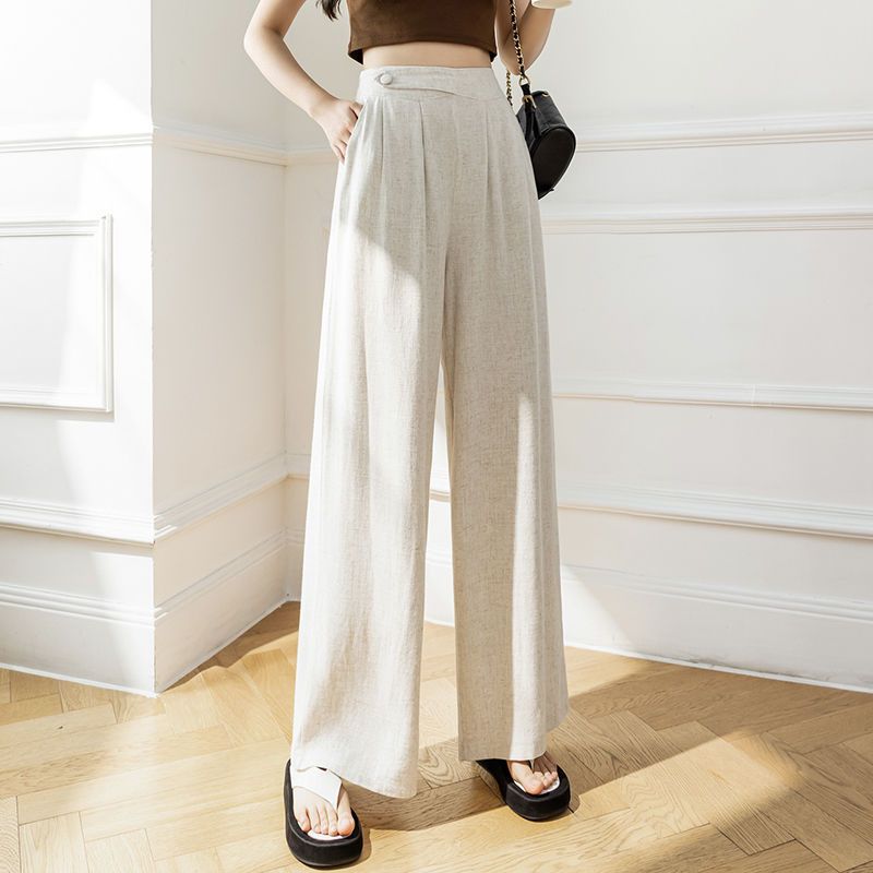 Black Summer Linen Trousers