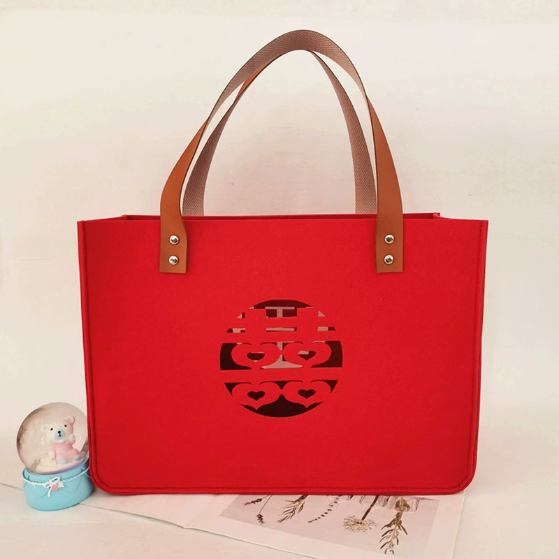 Forestelling Word Shopping Bag Hollow Blessing Blessing Troubled Paper Wedding Canton Canton Wine Gift Bag