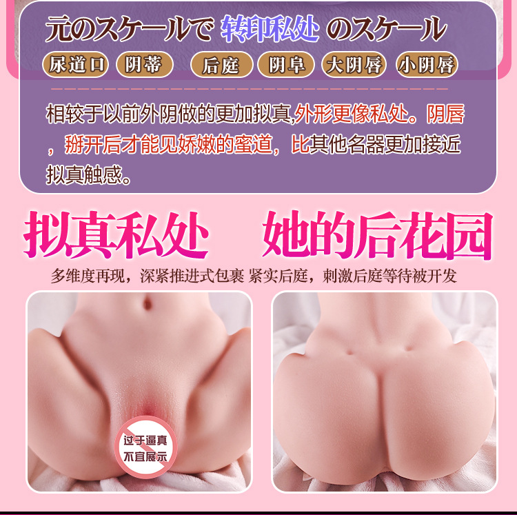 Jiuai Male Masturbator Airplane Cup with Vagina and Buttocks Mold, TPE, Manual, Half-Body Doll — detail image 17