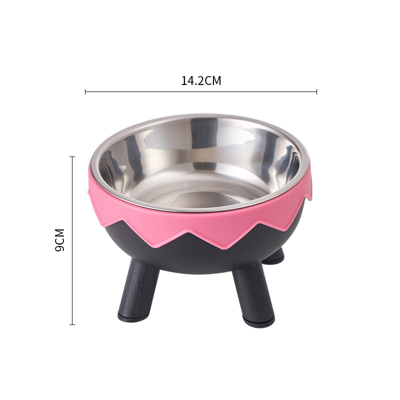 Fabricantes Cuenco de cáscara de huevo Cuenco para mascotas Macaron Cuenco de acero inoxidable Protector de cuello Cuenco para gatos Cuenco para perros antideslizante