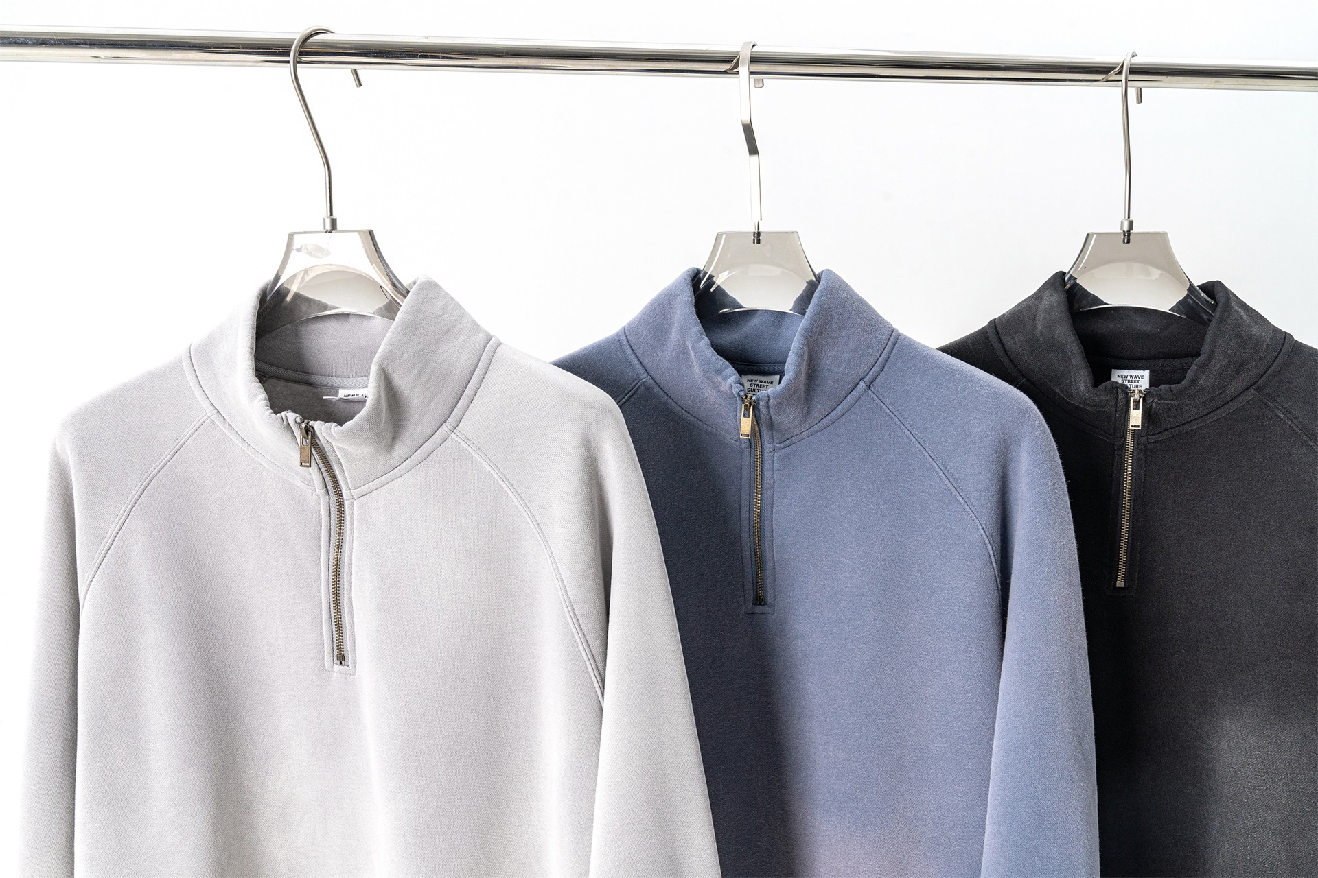 Men's Sweatshirt Half Zip Raglan Sleeve Oversize Sweater Jacket_voghion.com