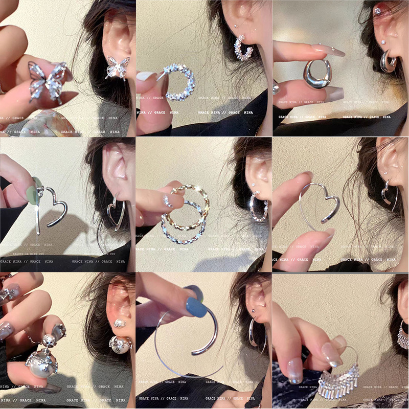 925 Silver Needle Pearl Zircon Earrings Women's Fashion Elegant All-match High-end Simple Design Sense Earrings Ear Jewelry 925 Silver Needle Pearl Zircon Earrings Women's Fashion Elegant All-match High-end Simple Design Sense Earrings Ear Jewelry