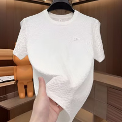 2025 夏メンズアイスシルククール Tシャツ半袖ライト高級多用途トレンディシャツ工場価格から 22.35 元の混合バッチ