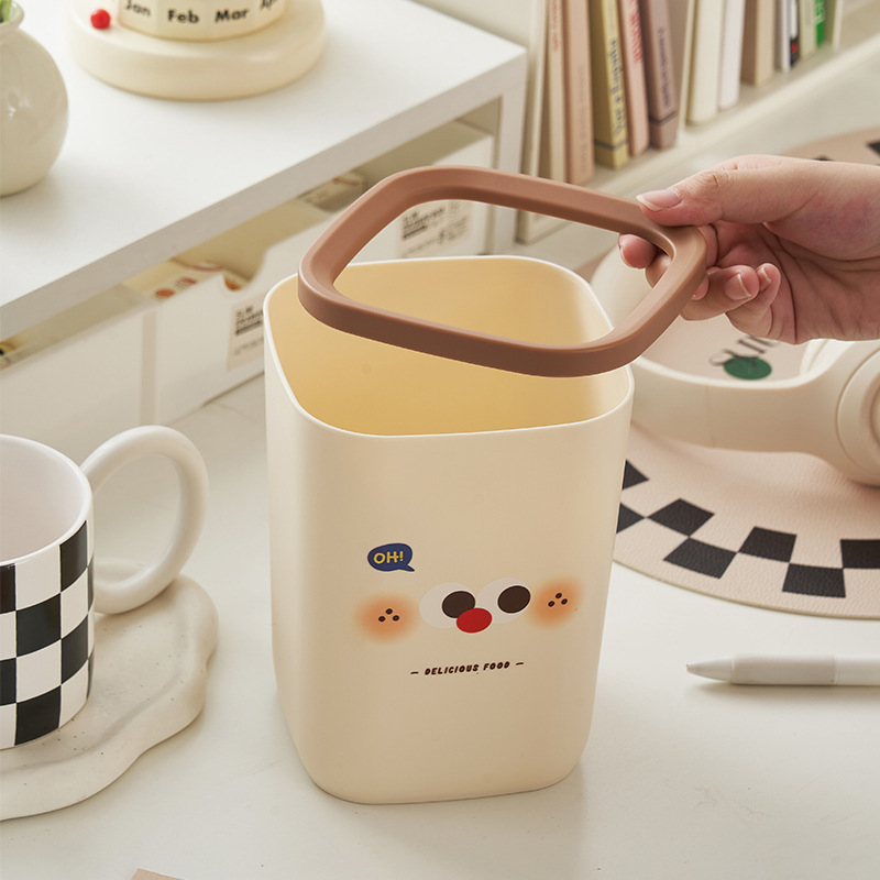 Desktop bote de basura dibujos animados mini papelera ins hogar dormitorio sala de estar creativo estudiante papelería pequeña caja de almacenamiento