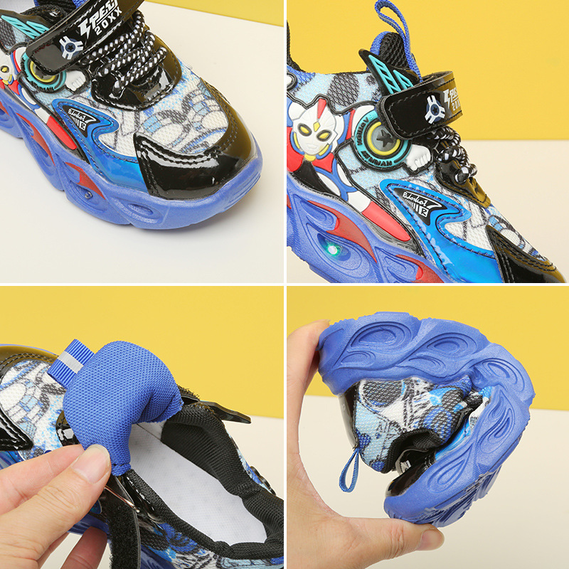 Tecknade barnsporter, små och medelstora kardborreband, lätta pojkskor, nya barnskor hösten 2022_voghion.com