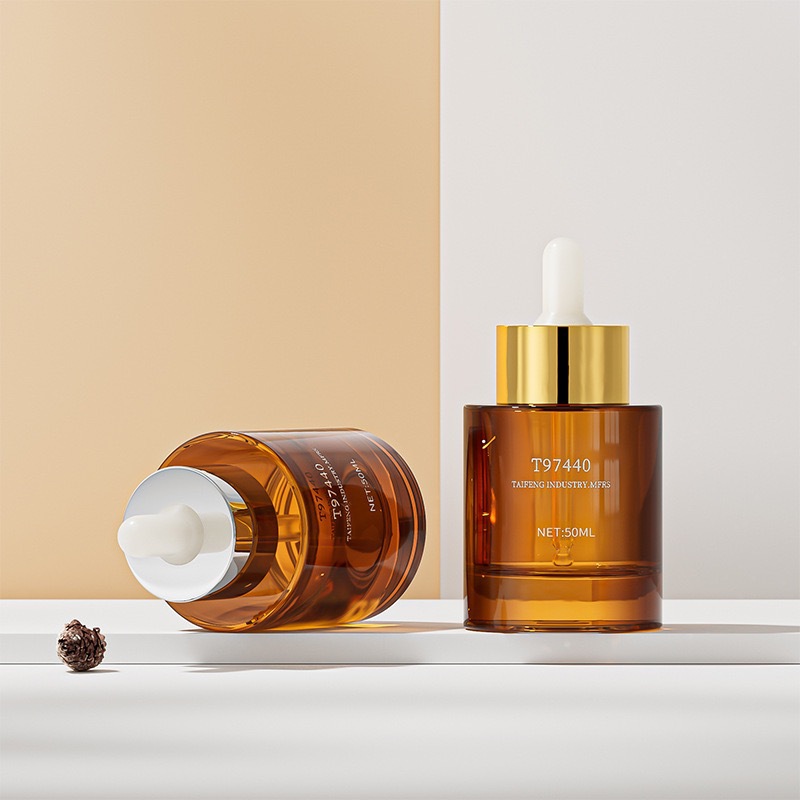 En stock botella de fondo grueso 30mll recto redondo hombro plano botella de líquido esencia botella cuentagotas sub-embalaje botella de vidrio material de embalaje