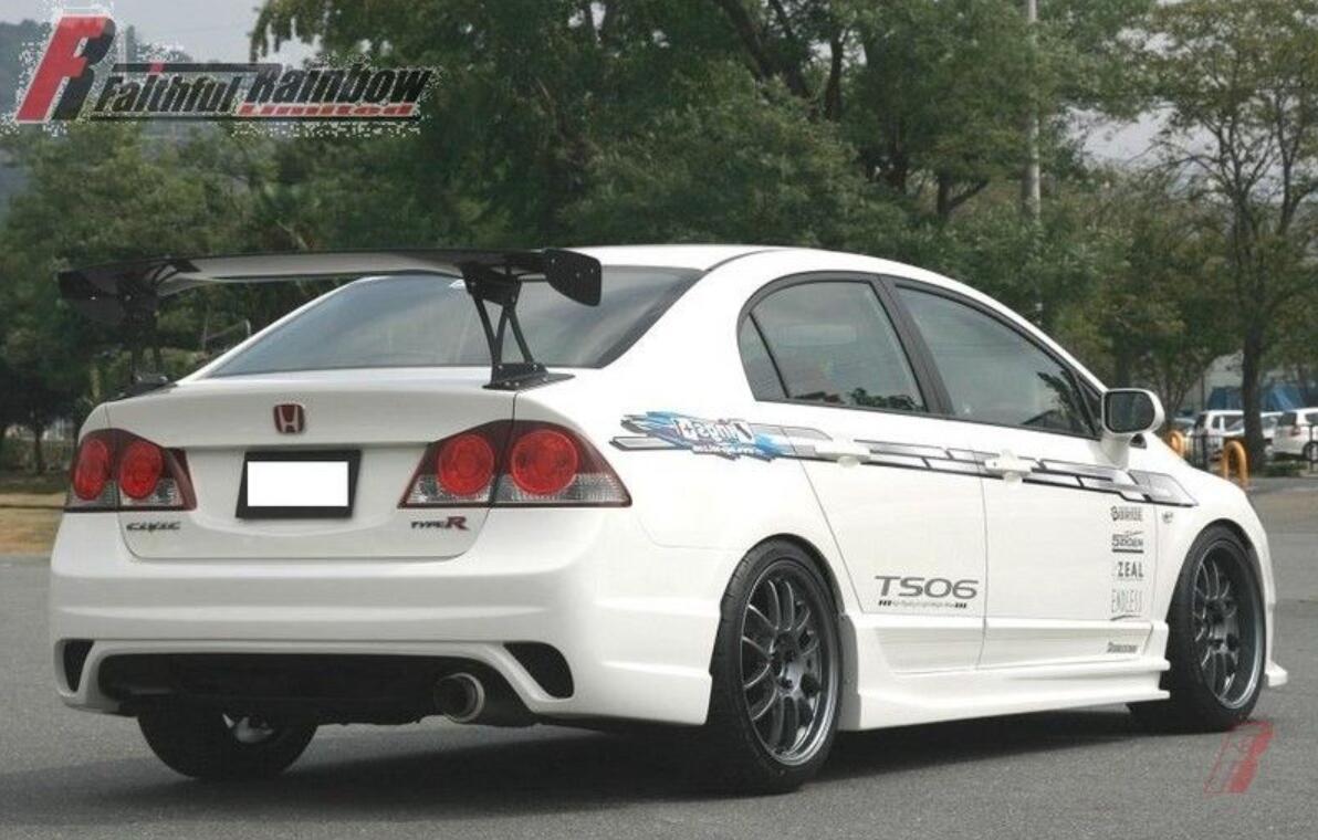 Suitable for Honda Civic Fd2 Type R Resin Fiber Front Bumper, Rear Bumper, Side Skirt Modification Full Set of Large Surround