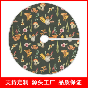 Christmas Tree Skirt Festival Amazon Christmas Holiday Decorations Hot Selling Cartoon Digital Printing Props Mushroom Figure Tree Skirt