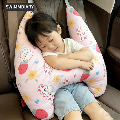 Seat belt shoulder pad – shoulder guard - sweetheart-strawberry-removable-and-washable-liner-pure-cotton-fabricbreathable-style