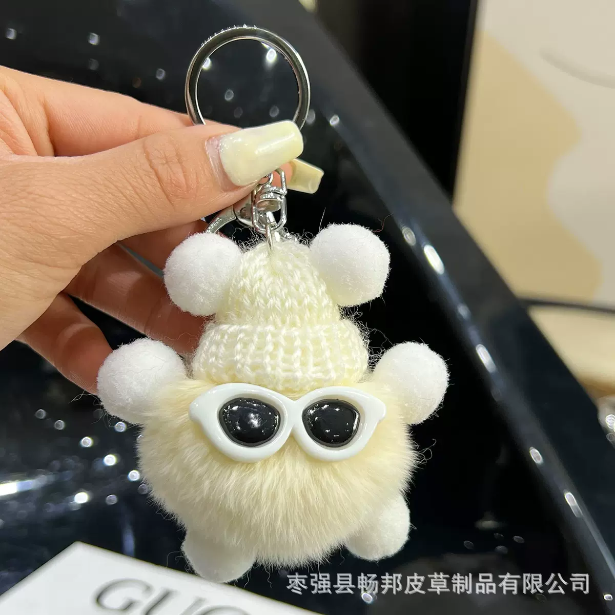 獭兔毛小煤球可爱包包挂饰毛绒公仔小豆丁汽车钥匙扣箱包卡通礼物