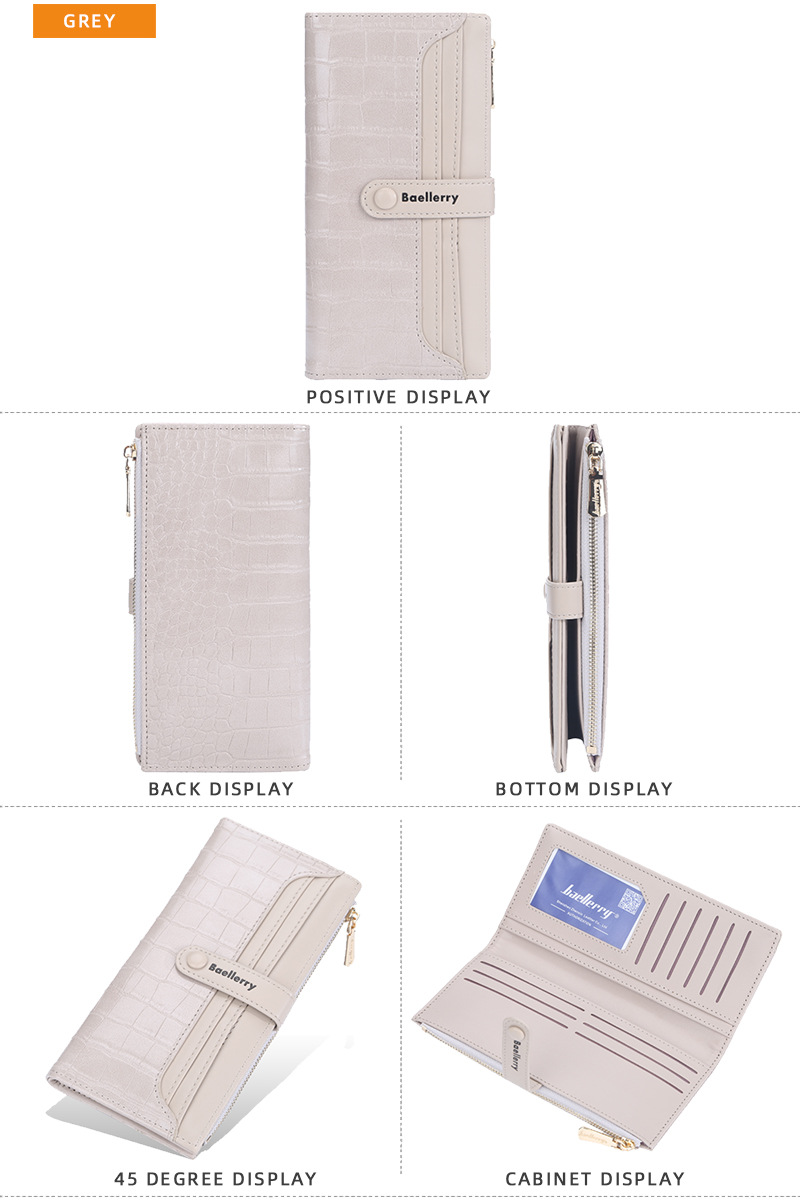 Women's Long Wallet Crocodile Pattern Phone Case For Women_voghion.com