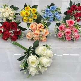 7头幸福花蕾仿真花假花人造花摄影布景道具婚庆