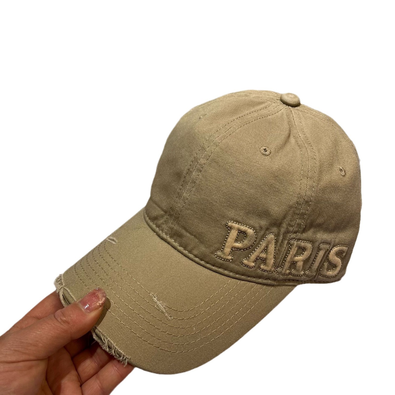 American three-dimensional letter P cotton baseball for spring summer, new style holes, washed with water, soft top and_voghion.com