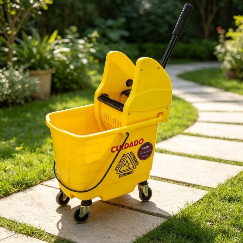 27-Liter Mop with Wringer, Commercial and Household Rectangular Mop Bucket for Hotel Use, Hands-Free Washing 27-Liter Mop with Wringer, Commercial and Household Rectangular Mop Bucket for Hotel Use, Hands-Free Washing