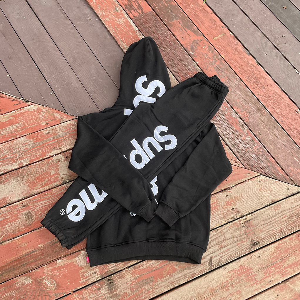 Supreme Satin Applique Set 2-Piece Black