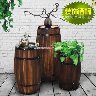 Carbonized Solid Wood Wine Barrel Decoration Oak Barrel Wooden Beer Barrel Red Wine Barrel Bar Exhibition Wedding Photography Props