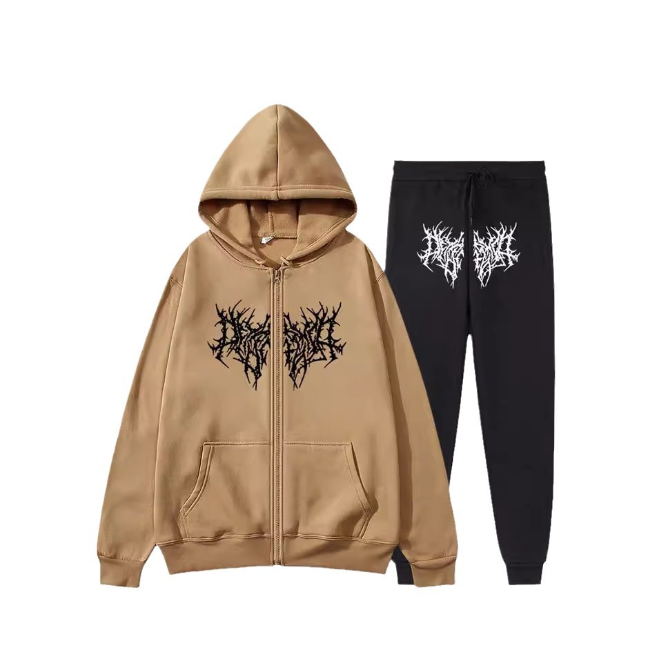 Abbigliamento maschile nuovo uomo felpa con cerniera felpa con cappuccio tuta sportiva autunno e inverno marchio stampato casual tuta felpa_voghion.com