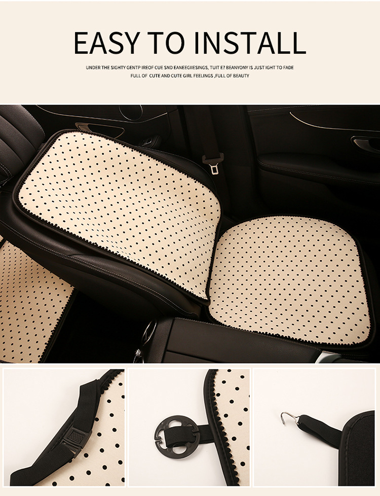 Car Seat Cushion Four Seasons Universal Cute Polka Dot Backrest Seat Cover