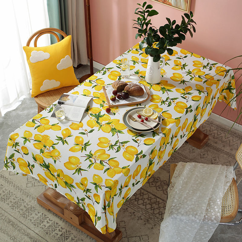 Cloth Dad Ins Style Lemon Printing Waterproof And Oil-proof Rectangular Tablecloth Coffee Table Placemat Kindergarten Tablecloth Cover display picture 2