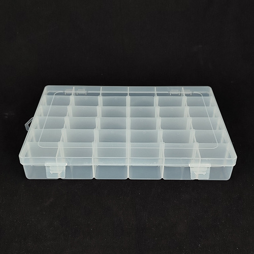 Parts storage box transparent large compartment plastic box jewelry stationery packaging box dustproof storage box with lid wholesale