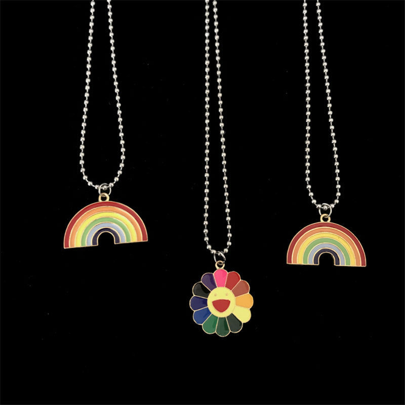 Rainbow necklace solar-powered for face for men and women