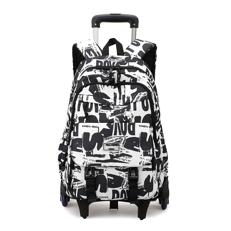 Mochila con Ruedas Desmontable Grados 3-6 de Nailon Resistente al Desgaste para Educación Escolar