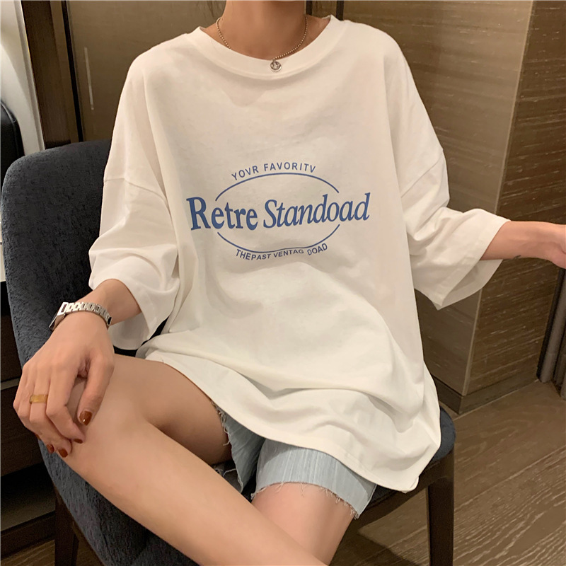 Camiseta de Verano 2025, Estilo Coreano Retro, Estilo BF Holgado, Talla Grande, Estilo Influencer, Manga Corta para Mujer, a la Moda image 8