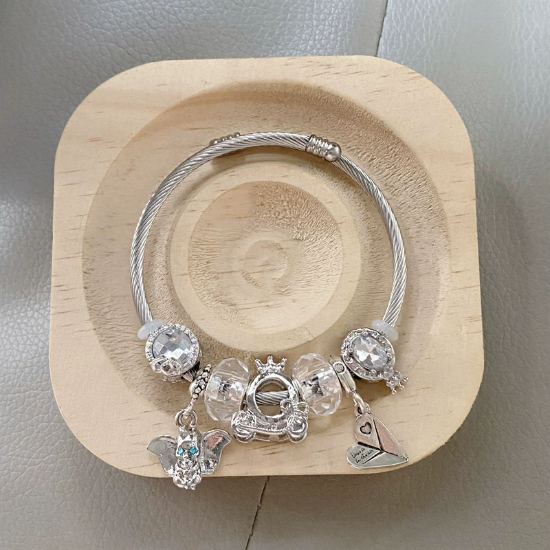Стальная нержавеющая сталь Crystal браслет, регулируемая подвеска