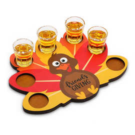 厂家直销酒杯托威士忌分格沾盐盘 不规则装饰板龙舌兰酒杯收纳盘