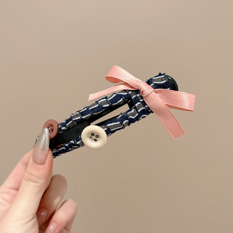 女性用コントラストカラーリボンダックビルヘアクリップ、ハイエンド2025年新作、後頭部用ワンラインクリップ、ヘアクリップ、ヘアアクセサリー|undefined