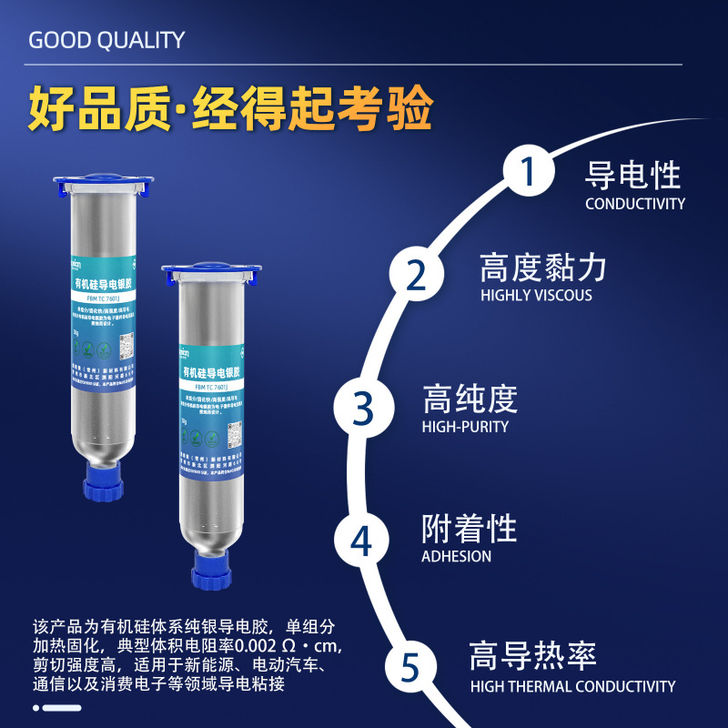 カスタマイズされた導電性銀接着剤加熱硬化 LED 銀ペイント電子部品接着剤 IC チッププリント回路|undefined