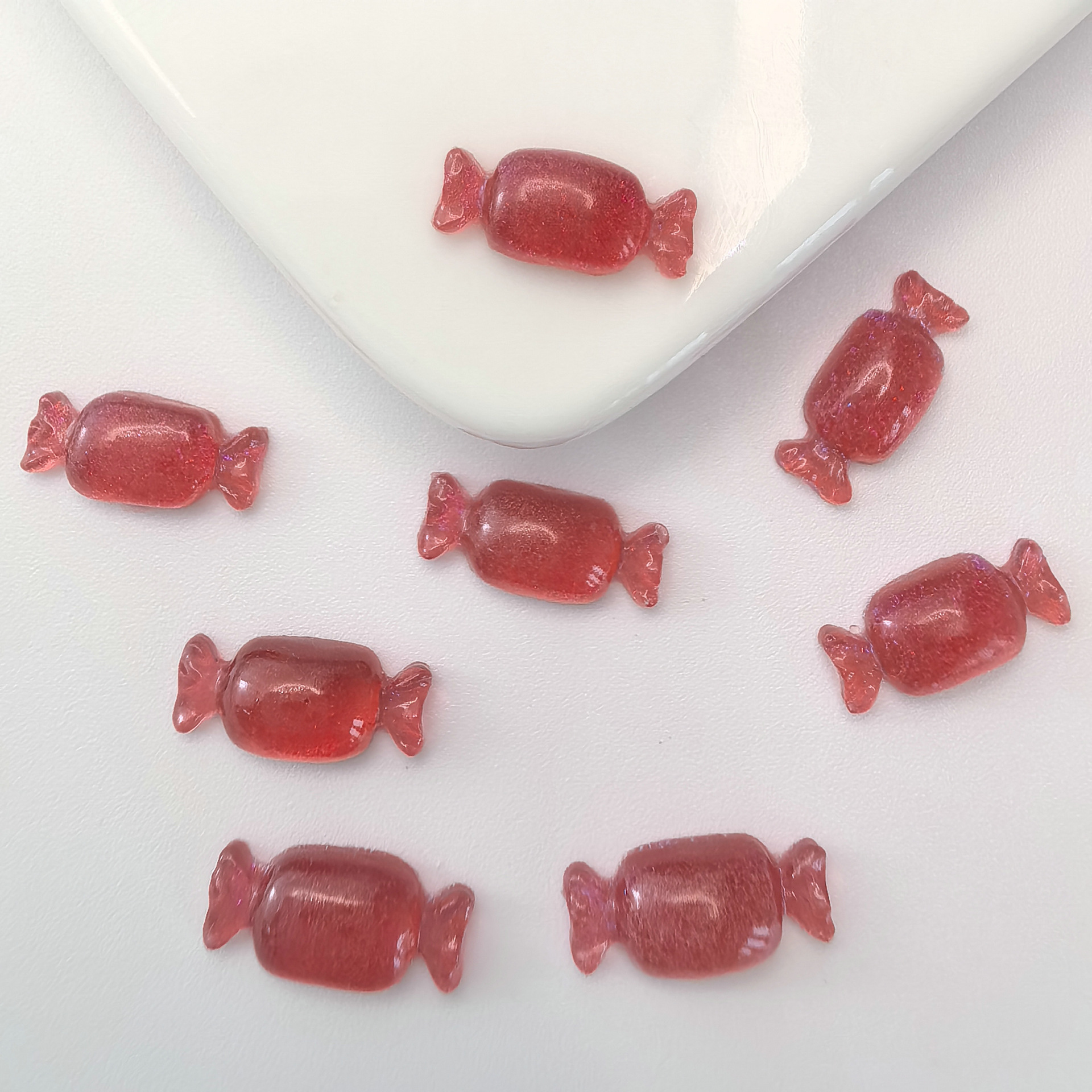 穿戴甲配饰网红冰透细闪立体糖果美甲饰品树脂食玩饰品diy饰品