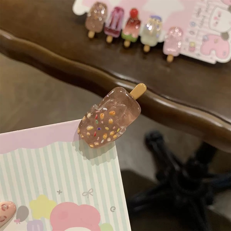 かわいいミニアイスクリームヘアピン、クリエイティブで面白いアイスクリームヘアピン、漫画インスタイルの高価値ヘアピン|undefined