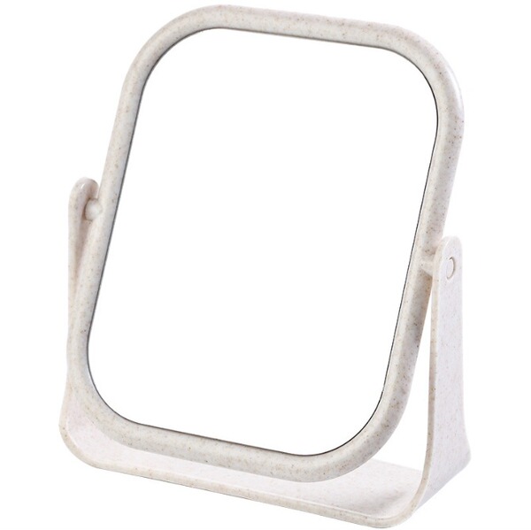 Desktop double-sided straw makeup mirror girl's heart mirror desktop…