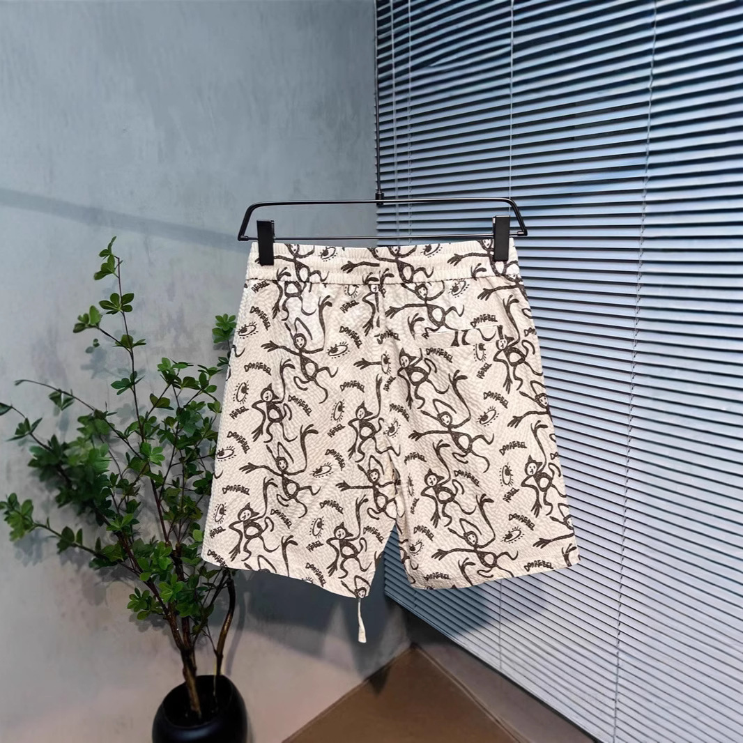Men's Floral Print Athletic Shorts Trendy Summer Casual Fashion Thin Five Point Pants Cool Versatile Beach Wear_viptrois.com