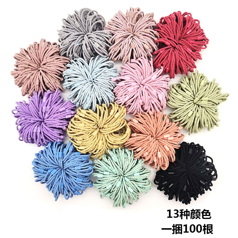 diy彩色螺纹橡皮筋儿童高弹力尼龙发绳小女孩扎辫子发圈可粘配件