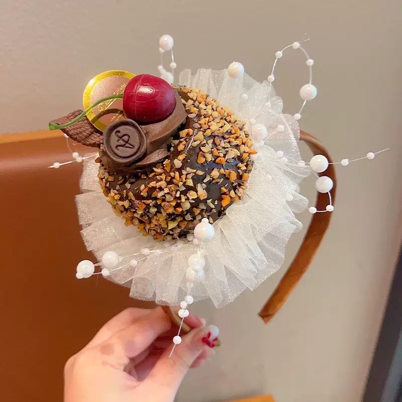 小女孩生日帽子皇冠发箍女童樱桃蛋糕头箍儿童公主风网红洋气头饰|undefined