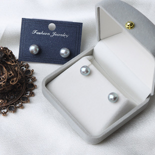 Zhenduo Hemp Gray Pearl Earrings S925 Silver Bread Beads Natural Freshwater Retro Elegant High-End Earrings