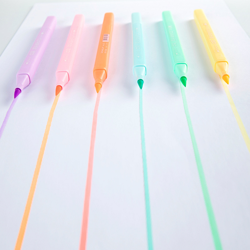 831-6 doble cabeza fruta sabor fluorescente pluma estudiante papelería regalo marca pluma mano libro dibujo cepillo regalo de los niños