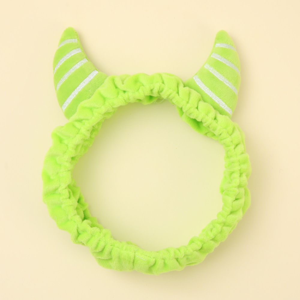 Xiaohongshu.com, diadema de cuerno de tira de color rojo, mascarilla facial para mujer, diadema elástica, diadema de ala ancha, accesorios para el cabello de dibujos animados