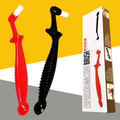 Manufacturer wholesale vertical and horizontal bone handle coffee machine cleaning brush elbow coffee brush brewing head cleaning brush coffee set