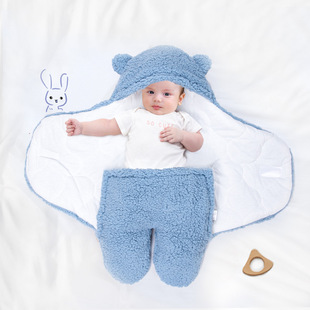 Bidole Baby Sleeping Bag Autumn and Winter Thickened Kick-proof Quilt Newborn Winter Baby Dual-use Outgoing Pure Cotton Swaddling Quilt
