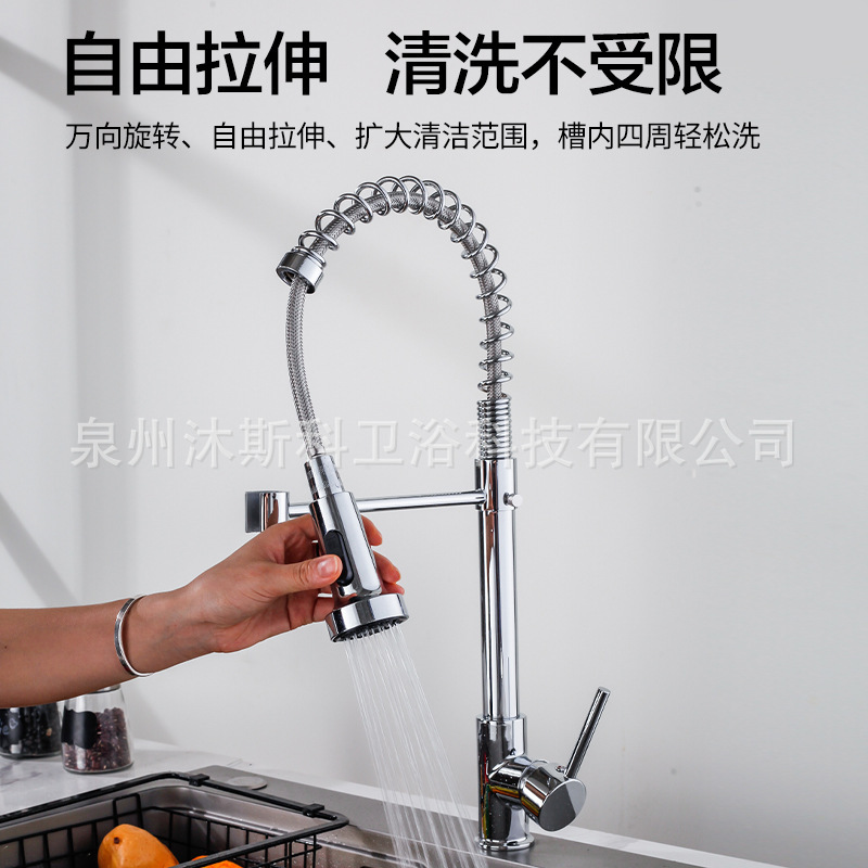 Grifo de cocina transfronterizo lavabo universal grifo de agua fría y caliente fregadero al por mayor de comercio exterior soporte de resorte grifo de cocina image 5