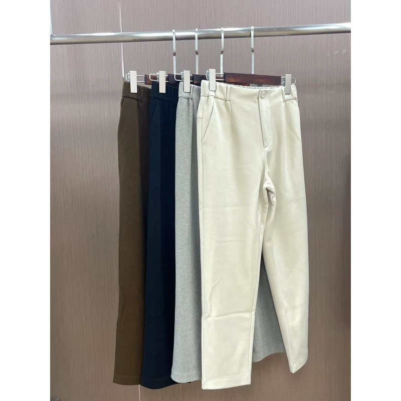 2024 Осень и зима толстые шерстяные смешанные брюки повседневные шерстяные брюки